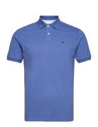 Slim Fit Logo Tops Polos Short-sleeved Blue Hackett London