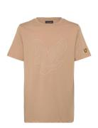 Graphic Eagle T-Shirt Tops T-Kortærmet Skjorte Beige Lyle & Scott