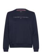 Tjw Reg Linear Crew Ext Tops Sweatshirts & Hoodies Sweatshirts Navy To...