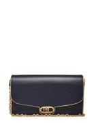 Two-T Leather Medium Adair Crossbody Bags Clutches Navy Lauren Ralph L...