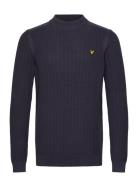 Ribbed Mock Neck Jumper Tops Knitwear Round Necks Navy Lyle & Scott