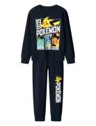 Nkmdamien Pokemon Ls Nightset Noos Sky Pyjamassæt Navy Name It