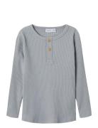 Nmmbart Ls Slim Top Tops T-shirts Long-sleeved T-Skjorte Grey Name It