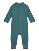 Wool Suit W Rib Outerwear Fleece Outerwear Fleece Coveralls Green Mikk...