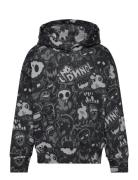 Sweatshirt Hood Aop Graffiti Tops Sweatshirts & Hoodies Hoodies Black ...