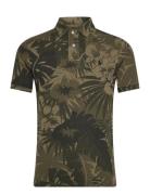 Custom Slim Palm-Camo Mesh Polo Shirt Tops Polos Short-sleeved Green P...