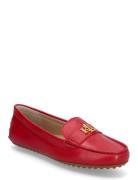 Barnsbury Nappa Leather Driver Loafers Flade Sko Red Lauren Ralph Laur...