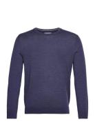 Extrafine Merino Wool C-Neck Tops Knitwear Round Necks Blue GANT