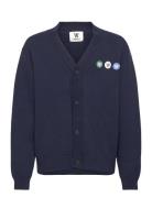 Wwotis Tripple Badge Cardigan Tops Knitwear Cardigans Navy Double A By...