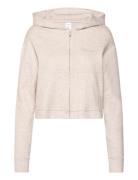 Full Zip Hoodie Tops Sweatshirts & Hoodies Hoodies Beige Calvin Klein