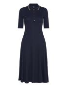 Cotton-Blend Polo Dress Knælang Kjole Navy Lauren Ralph Lauren