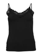 Objleena Sus Lace Singlet Top Noos Tops T-shirts & Tops Sleeveless Bla...