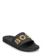 Kirk_Slid_Rblg_N Shoes Summer Shoes Sandals Pool Sliders Black BOSS