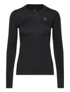 Odlo Merino 200 Bl Top Crew Neck L/S Sport Base Layer Tops Black Odlo