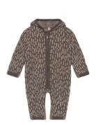 Pram Suit Ears Wool Fleece  Outerwear Fleece Outerwear Fleece Coverall...