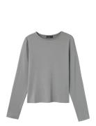 Nlfdinci Ls Short S Top Noos Tops T-shirts Long-sleeved T-Skjorte Grey...