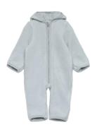 Pram Suit Ears Cot. Fleece  Outerwear Fleece Outerwear Fleece Suits Bl...