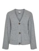 Yasemilie Ls Cardigan Knit S. Noos Tops Knitwear Cardigans Grey YAS