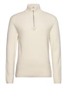 Half Zip Rib Knit Tops Knitwear Half Zip Jumpers White Lindbergh