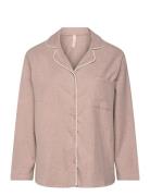 Jacket Ls Flannel Essentials Pyjamas Nattøj Beige Hunkemöller