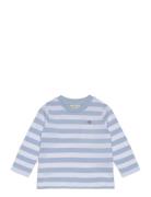 Striped Shield Pique Ls Top Tops T-shirts Long-sleeved T-Skjorte Blue ...