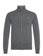 Superfine Lambswool Zip Cardigan Tops Knitwear Full Zip Jumpers Grey G...