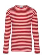 Tnmoore Uni L_S Rib Tee Tops T-shirts Long-sleeved T-Skjorte Red The N...