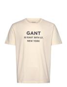 Small Graphic Printed T-Shirt Tops T-Kortærmet Skjorte Cream GANT