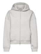 Over D Scuba Zip-Hoodie Tops Sweatshirts & Hoodies Hoodies Grey Weekda...