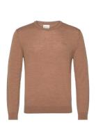 Extrafine Merino Wool C-Neck Tops Knitwear Round Necks Brown GANT