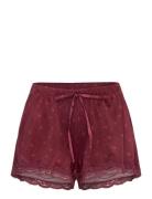 Velvet Lace Shorts Shorts Burgundy Hunkemöller