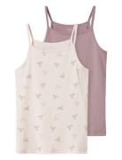 Nkfstrap Top 2P Barely Pink Bow Noos Tops T-shirts Sleeveless Purple N...