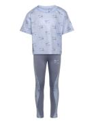 Ie-Dri-Fit Pant Set Sets Sets With Short-sleeved T-shirt Blue Nike