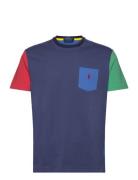 Classic Fit Jersey Pocket T-Shirt Tops T-Kortærmet Skjorte Navy Polo R...