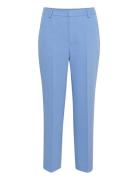 Kasakura Zipper Pants Bottoms Trousers Straight Leg Blue Kaffe