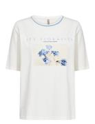 Sc-Orlain Tops T-shirts & Tops Short-sleeved Cream Soyaconcept