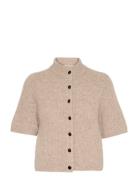 Alphagz Ss Short Cardigan Noos Tops Knitwear Cardigans Beige Gestuz