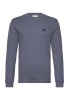 Woven Label Waffle Ls Tee Tops T-Langærmet Skjorte Blue Calvin Klein J...