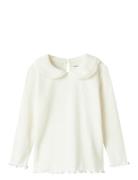 Nmfbaila Ls Top Tops T-shirts Long-sleeved T-Skjorte White Name It