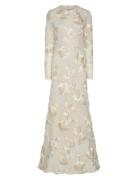 Yasfloree Ls Train Dress S. - Celeb Maxikjole Festkjole Cream YAS