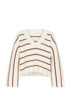 Sebagz V-Neck Pullover Tops Knitwear Jumpers Cream Gestuz