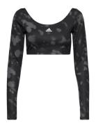 Hyperglam Cut 3-Stripes Long Sleeve Crop Top Sport Crop Tops Long-slee...