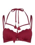 Scallop Pd Swimwear Bikinis Bikini Tops Wired Bikinitops Red Hunkemöll...