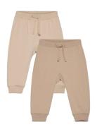 Trousers Face At Back 2 Pack Bottoms Sweatpants Beige Lindex