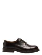 Slhotis Leather Toe-Cap Shoe Shoes Business Derby Shoes Brown Selected...