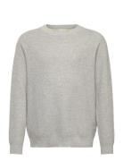 Knitted Cotton Sweater Tops Knitwear Pullovers Grey Mango