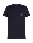 Hilfiger Stack Tee Tops T-Kortærmet Skjorte Blue Tommy Hilfiger
