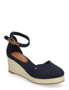 Flag Closed Toe Mid Wedge Espad Sko Med Kilehæl Navy Tommy Hilfiger