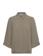 Sreleanor Shirt Tops Shirts Long-sleeved Khaki Green Soft Rebels