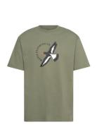 Wader T-Shirt Tops T-Kortærmet Skjorte Khaki Green Makia